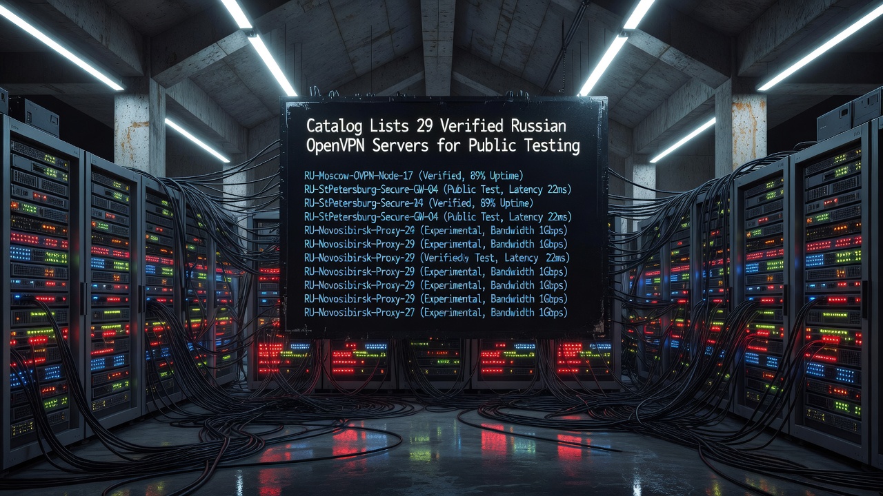 Catalog Lists 29 Verified Russian OpenVPN Servers for Public Testing